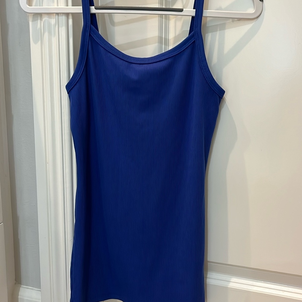 Women’s Ribbed Blue Camisole Tank Top